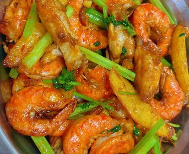 Recipe for Dry Pot Chicken Wings and Shrimp