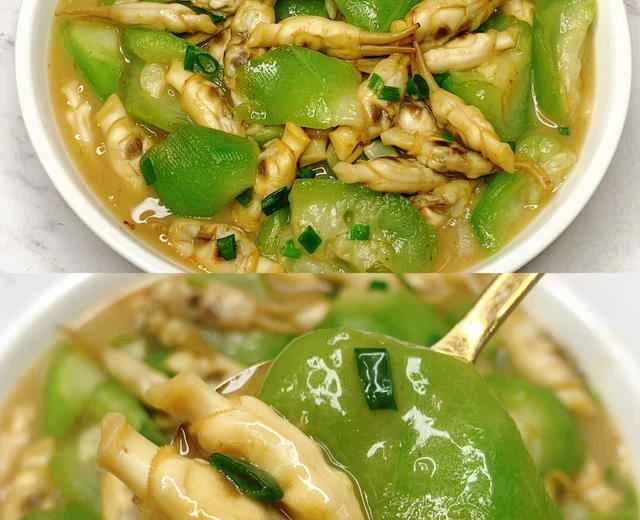 The taste of summer – fresh and refreshing! Recipe for braised loofah with razor clams.