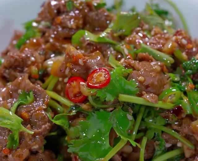 Recipe for cold cilantro beef salad