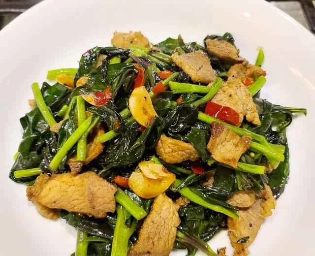 👩‍🍳Stir-fried Pork Slices with Purple-backed Vegetables (Home-style Dish)